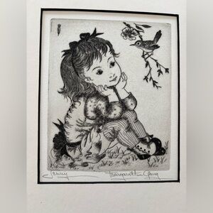 Margaret Ann Gaug "Jenny" Etching Artist Signed